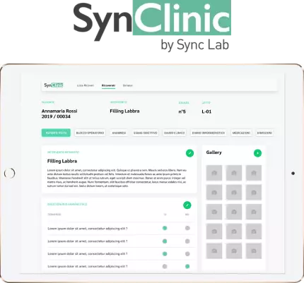 tablet con schermata synclinic