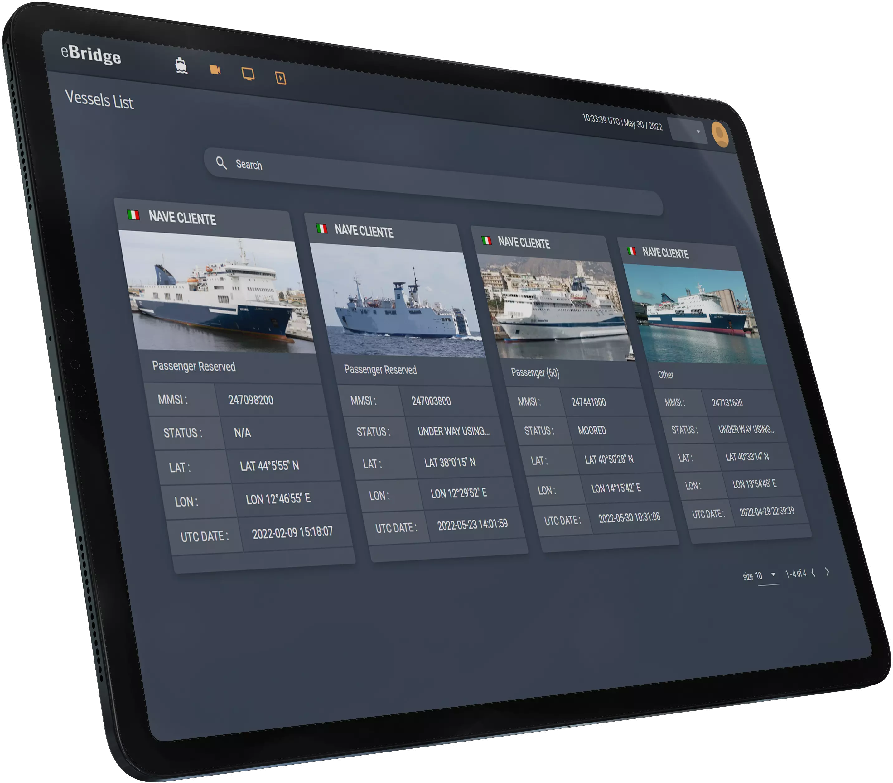 tablet with ebridge webapp