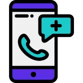 illustrazione smartphone con cornetta telefonica