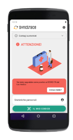 smartphone con schermata synctrace